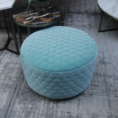 Ex-Display: Circa Footstool in Jade Green Cloud Fabric